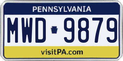 PA license plate MWD9879