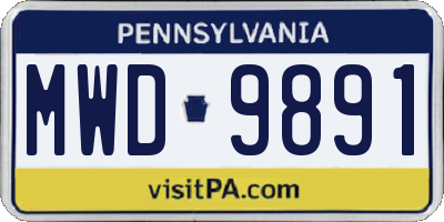 PA license plate MWD9891