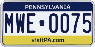 PA license plate MWE0075