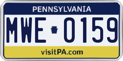 PA license plate MWE0159