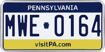 PA license plate MWE0164