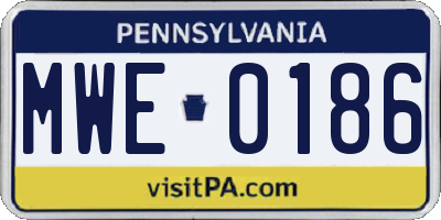 PA license plate MWE0186