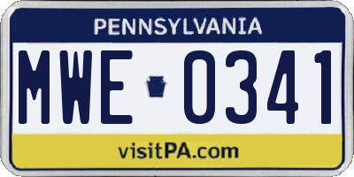 PA license plate MWE0341
