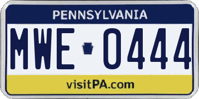 PA license plate MWE0444