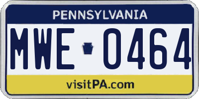 PA license plate MWE0464
