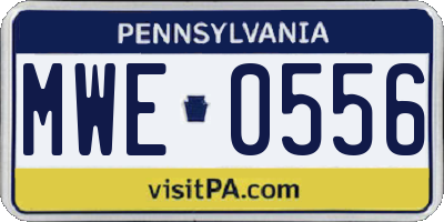 PA license plate MWE0556