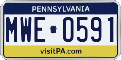 PA license plate MWE0591