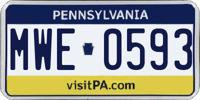 PA license plate MWE0593