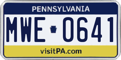 PA license plate MWE0641
