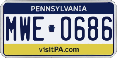 PA license plate MWE0686