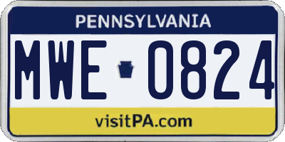 PA license plate MWE0824