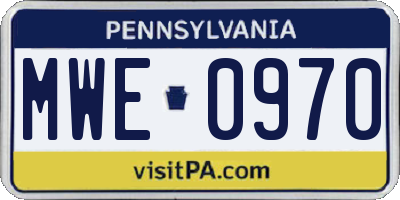 PA license plate MWE0970