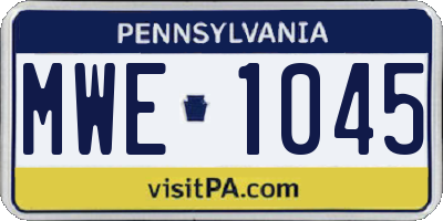 PA license plate MWE1045