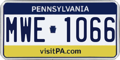 PA license plate MWE1066