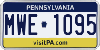 PA license plate MWE1095