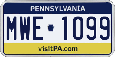 PA license plate MWE1099