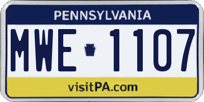 PA license plate MWE1107