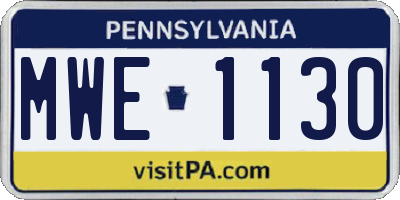 PA license plate MWE1130