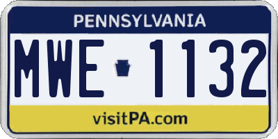 PA license plate MWE1132