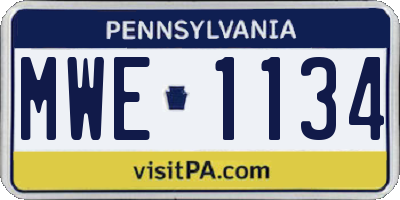 PA license plate MWE1134