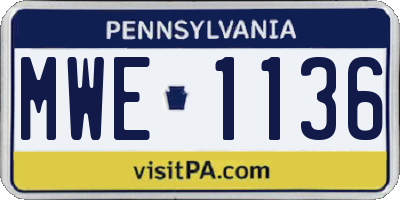 PA license plate MWE1136