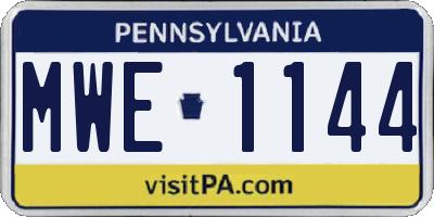 PA license plate MWE1144