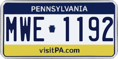 PA license plate MWE1192