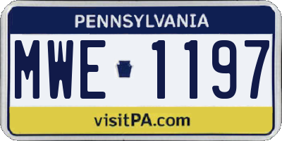 PA license plate MWE1197