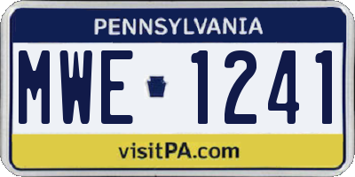 PA license plate MWE1241