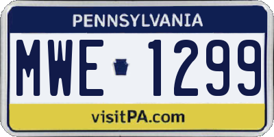 PA license plate MWE1299