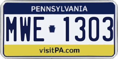 PA license plate MWE1303