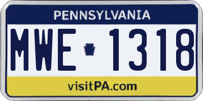 PA license plate MWE1318