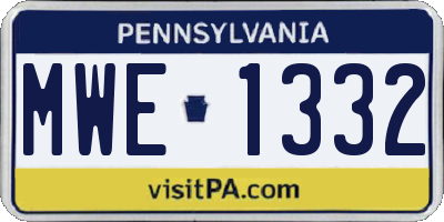 PA license plate MWE1332