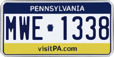 PA license plate MWE1338