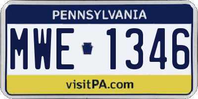 PA license plate MWE1346