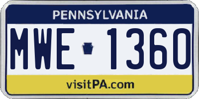 PA license plate MWE1360