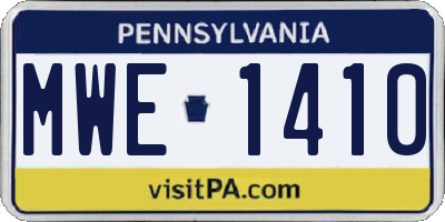 PA license plate MWE1410