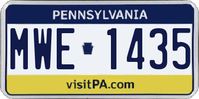 PA license plate MWE1435