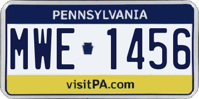 PA license plate MWE1456