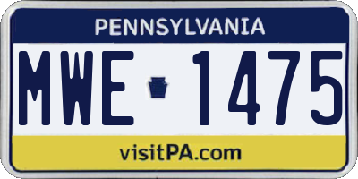 PA license plate MWE1475