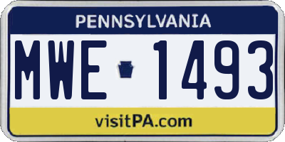 PA license plate MWE1493