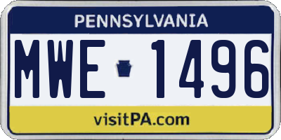 PA license plate MWE1496