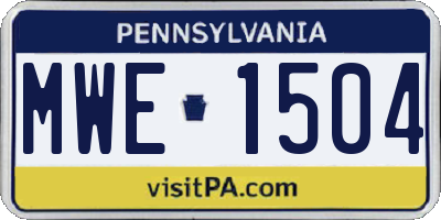 PA license plate MWE1504