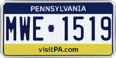 PA license plate MWE1519