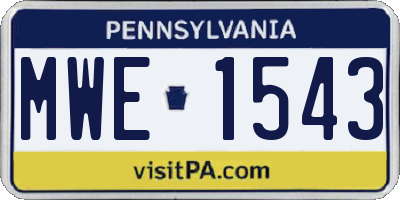 PA license plate MWE1543
