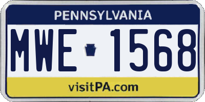 PA license plate MWE1568