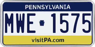 PA license plate MWE1575