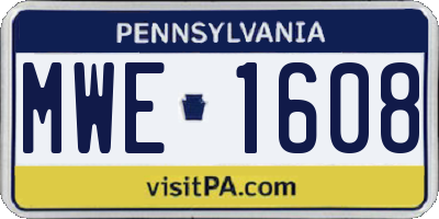 PA license plate MWE1608