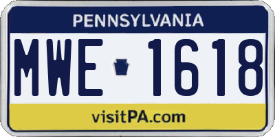PA license plate MWE1618