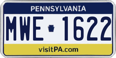 PA license plate MWE1622